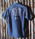 THE REAL McCOY'S NAVY CHAMBRAY SHIRT SHORT SLEEVE / USN[MS10006]