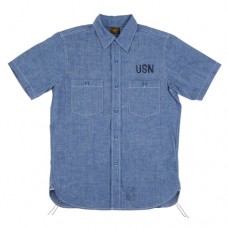 NAVY CHAMBRAY SHIRT SHORT SLEEVE [MS8012]